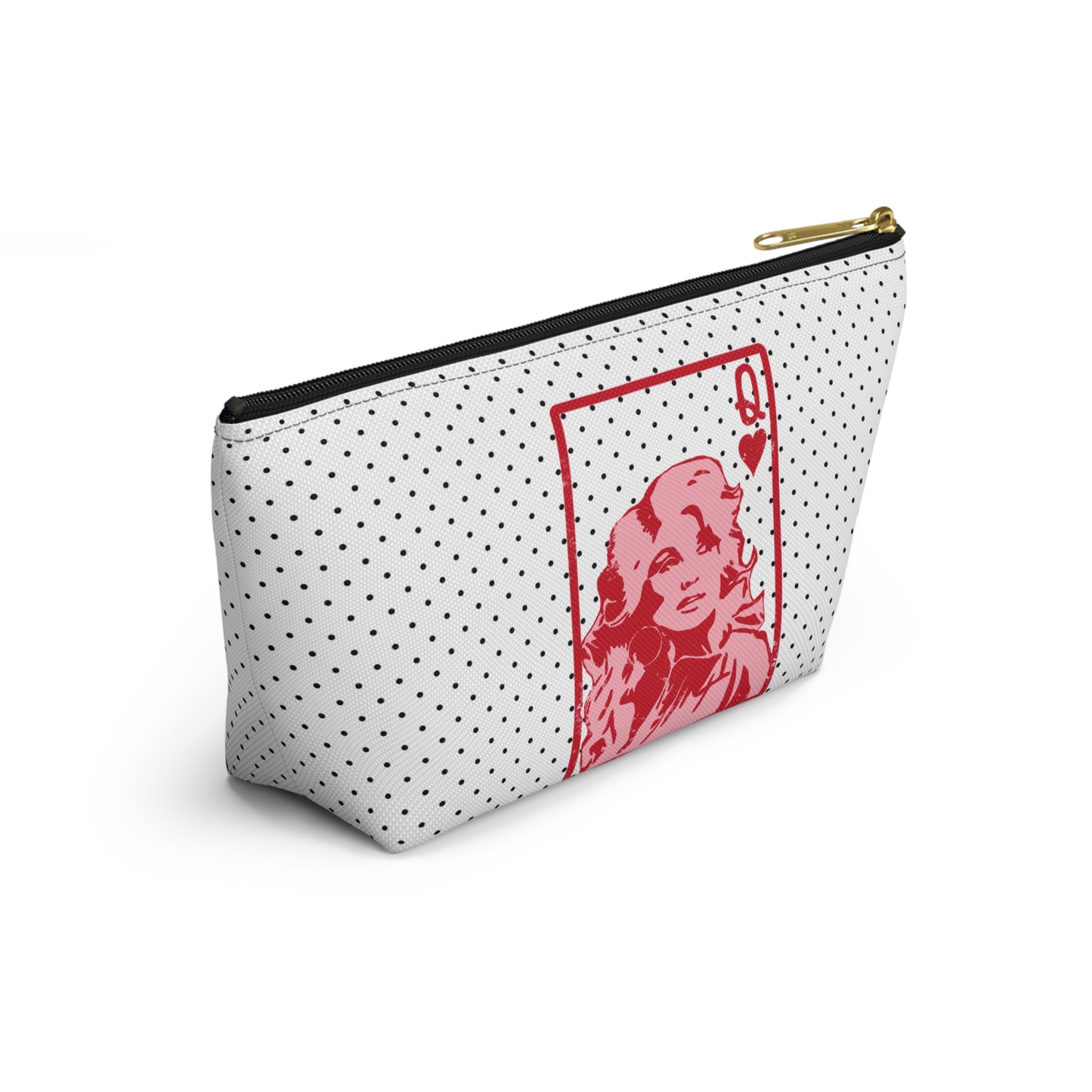 Dolly Queen of Hearts Polka Dot Design Valentine Accessory Pouch w T-bottom