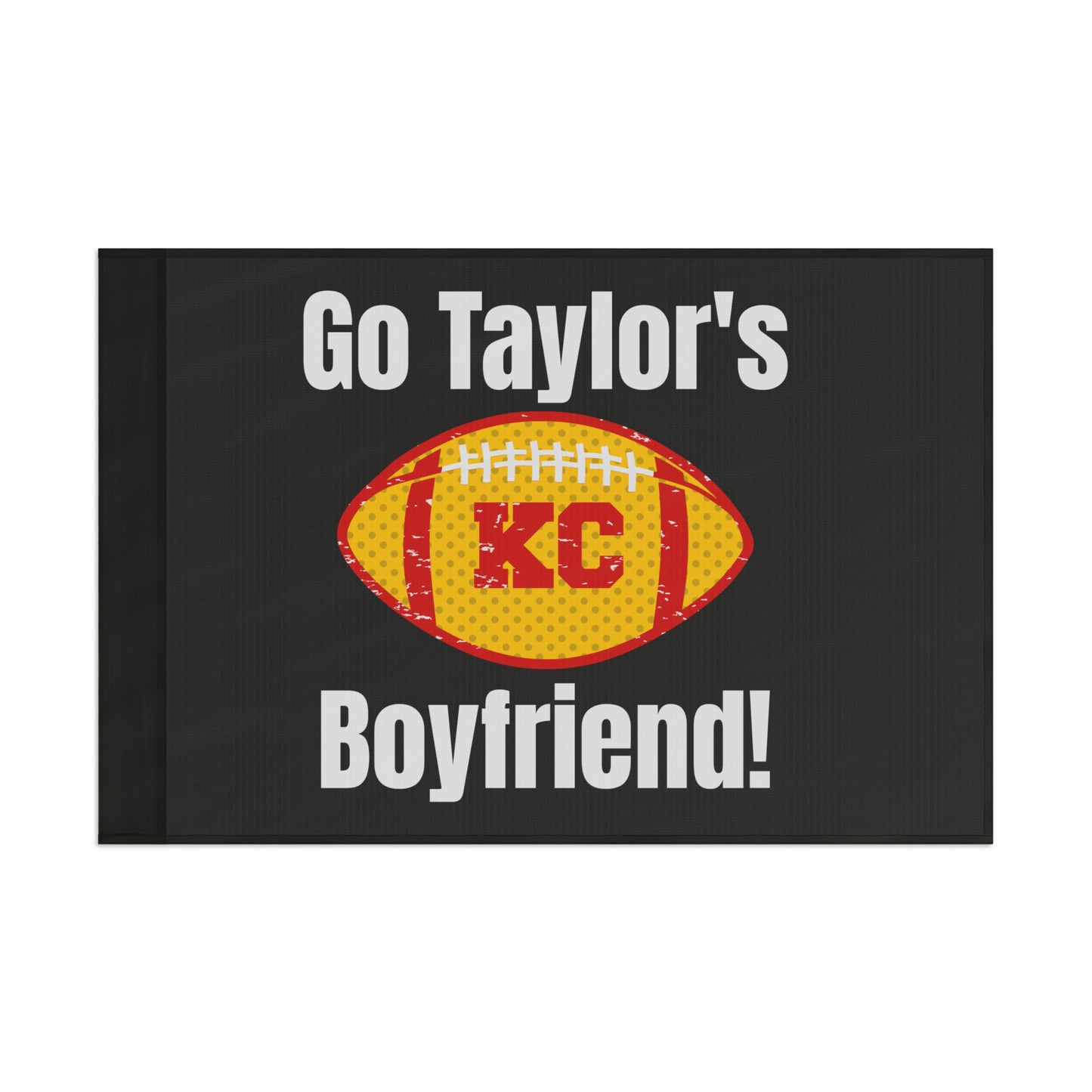 Go Taylor's Boyfriend Swift and Kelce Football Flag - Black