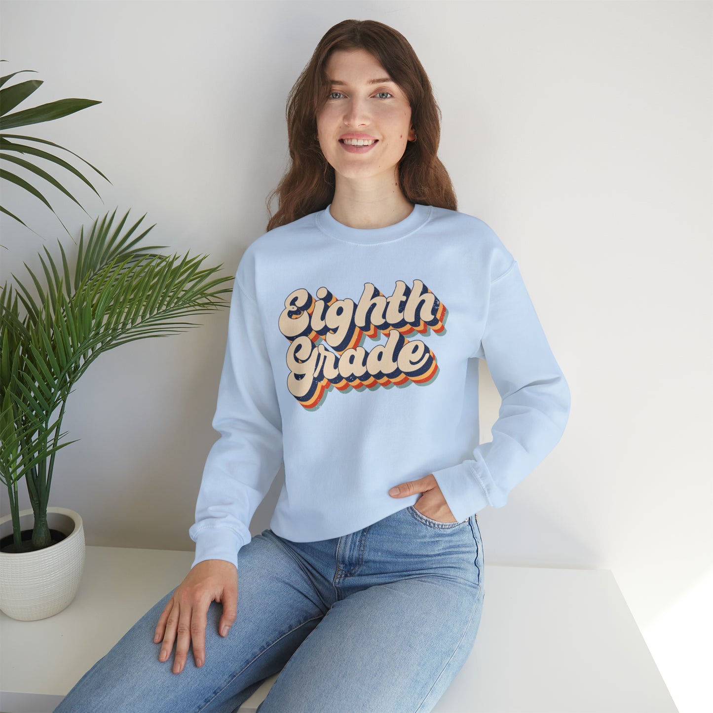 Retro Eighth Grade Unisex Heavy Blend™ Crewneck Sweatshirt