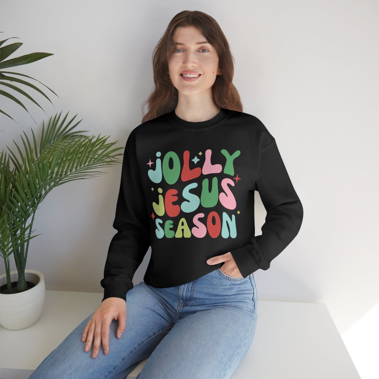 Jolly Jesus Season Heavyweight Crewneck Sweatshirt