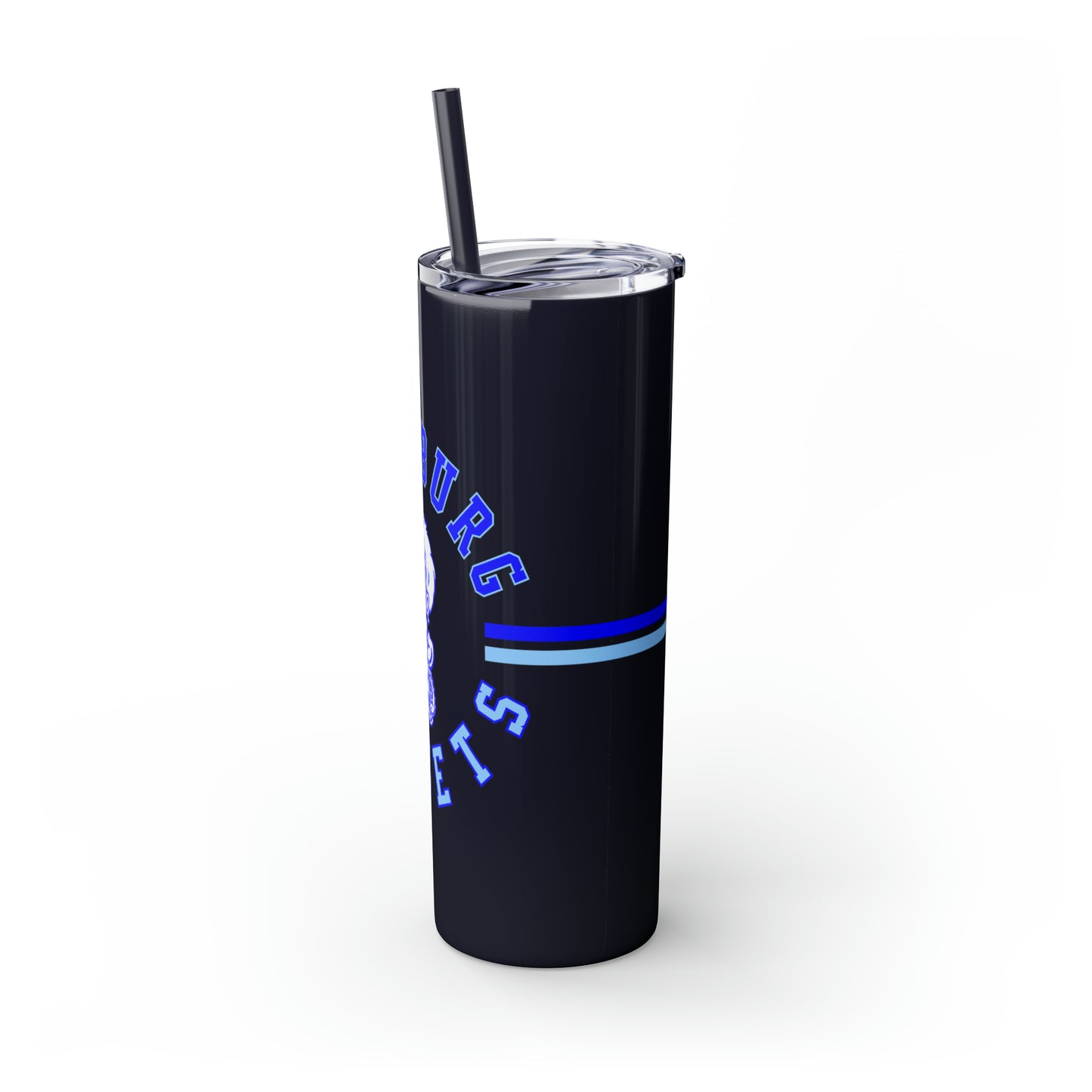 Freeburg Midgets Multi-Striped Circle Logo Skinny Tumbler with Pick your Color Straw, 20oz