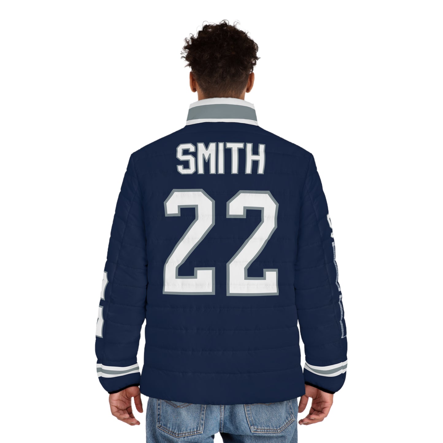 Smith 22 Custom Dallas Game Day Men's Puffer Coat/ Jacket