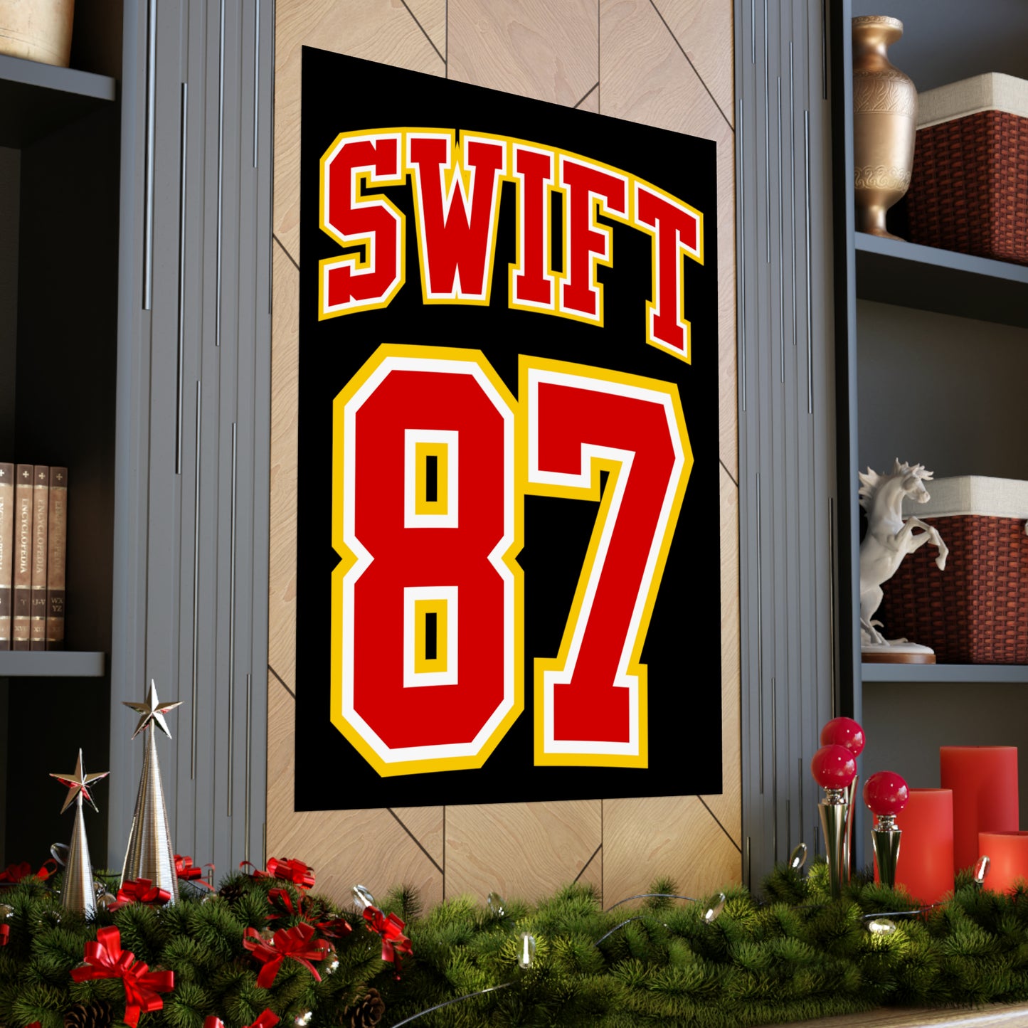 Swift Kelce 87 Matte Varsity Vertical Sign/ Posters 20 in. x 24 in.