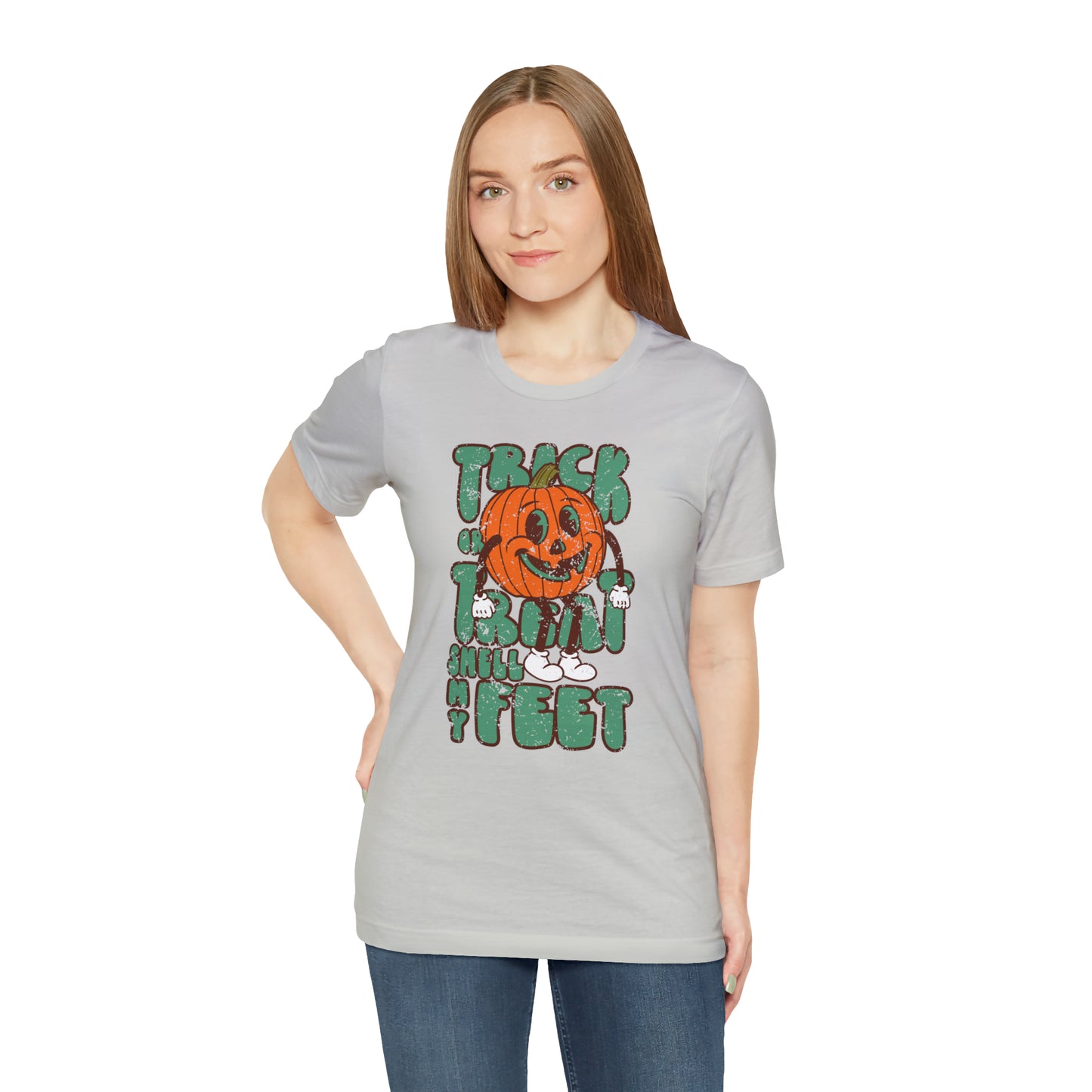 Distressed Trick or Treat Smell My Feet T-Shirt