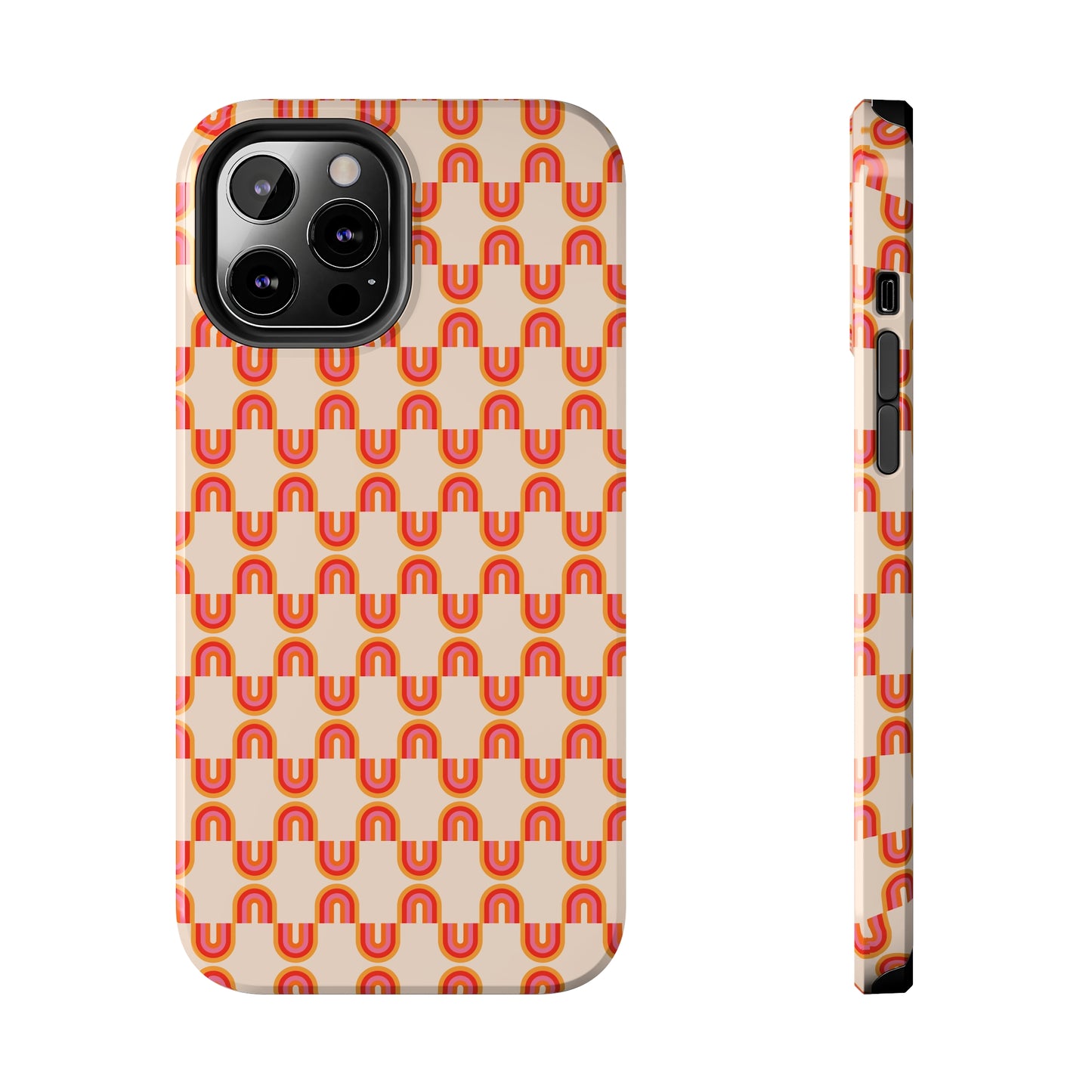 Retro Red Rainbow Pattern Tough Phone Cases