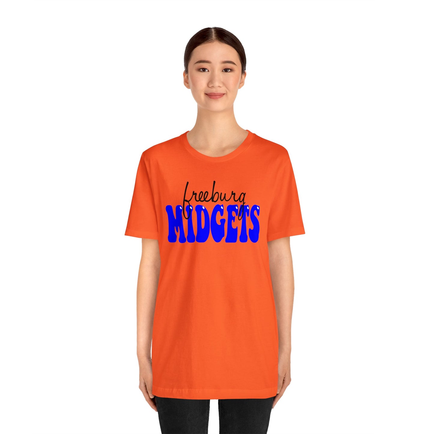 Freeburg Midgets Cursive Bubble Logo Bella Jersey Short Sleeve Tee (Unisex)