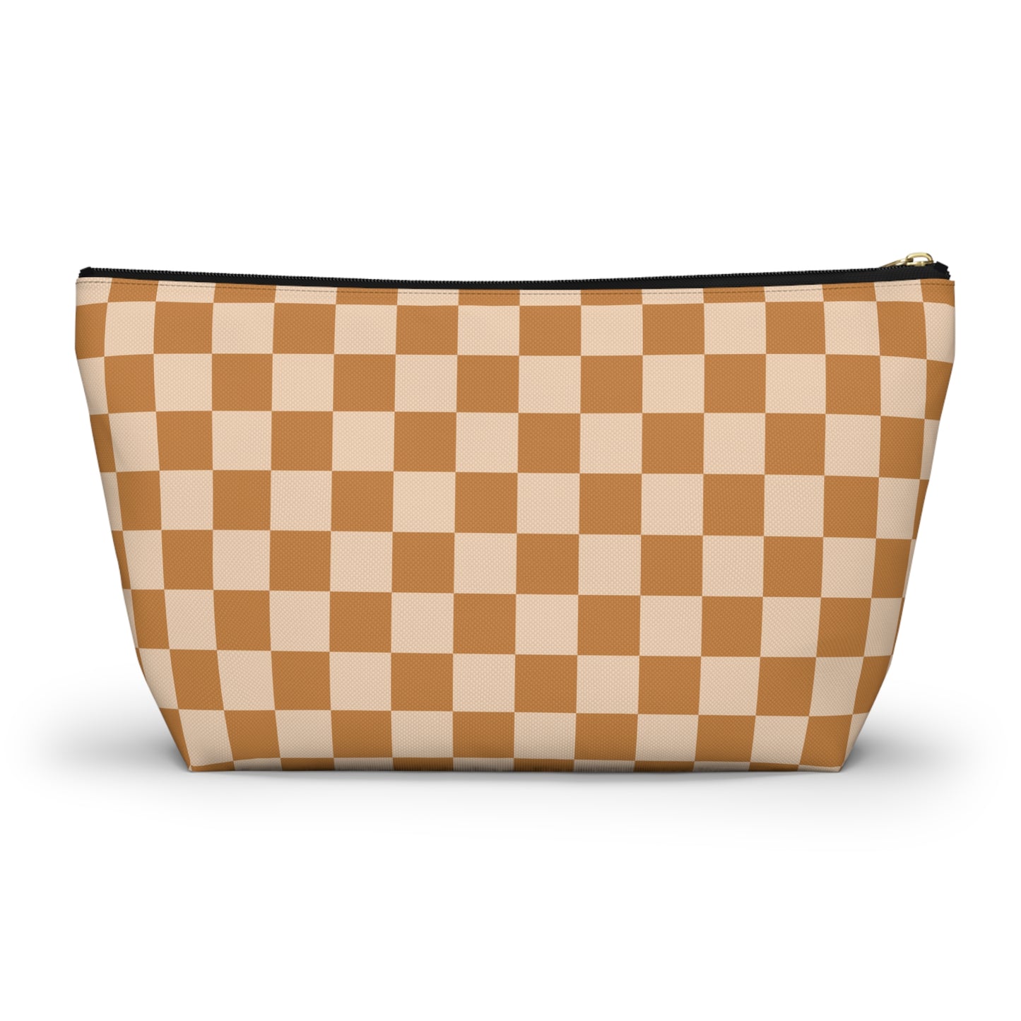 Rust Retro Checkered Print Design  Accessory Pouch w T-bottom