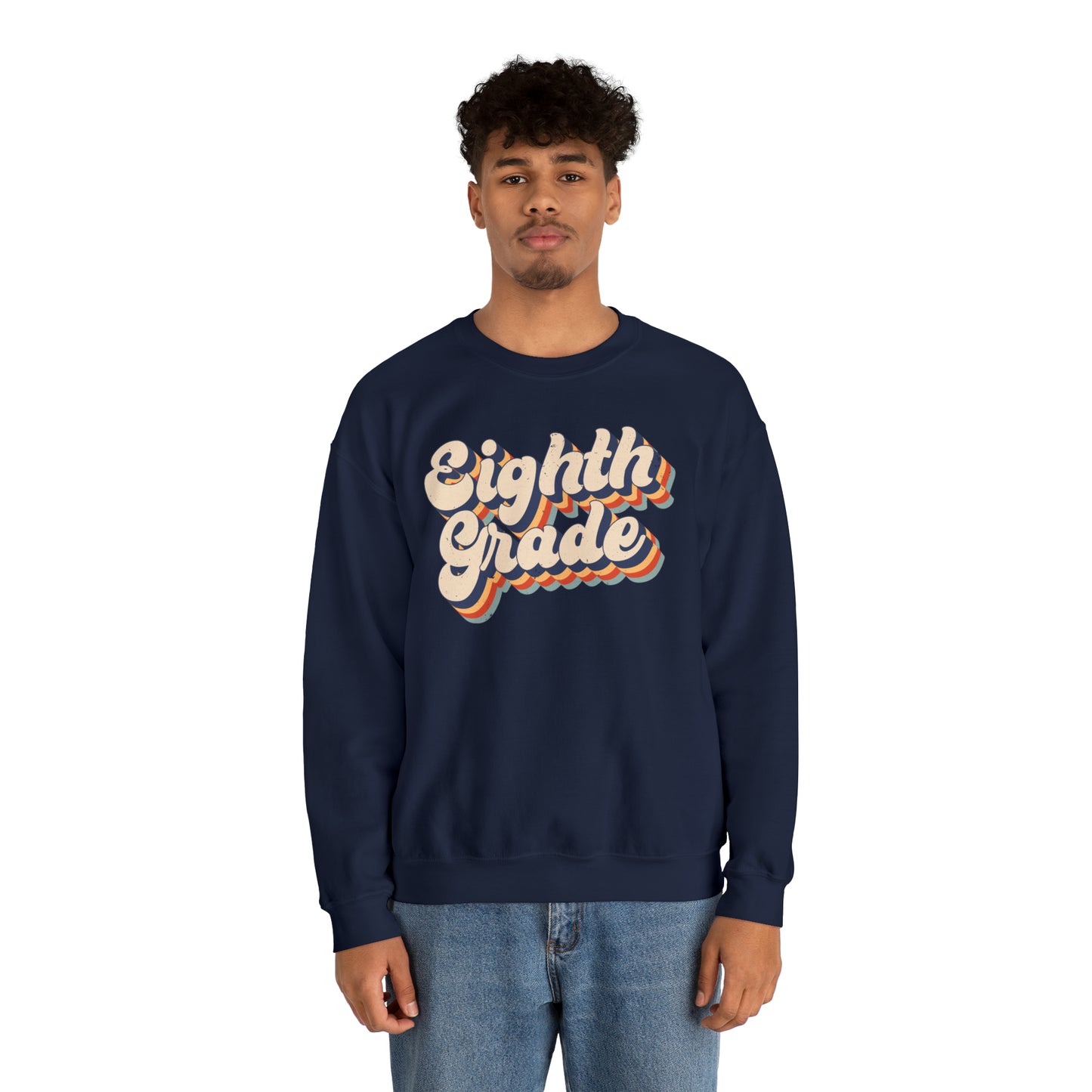 Retro Eighth Grade Unisex Heavy Blend™ Crewneck Sweatshirt