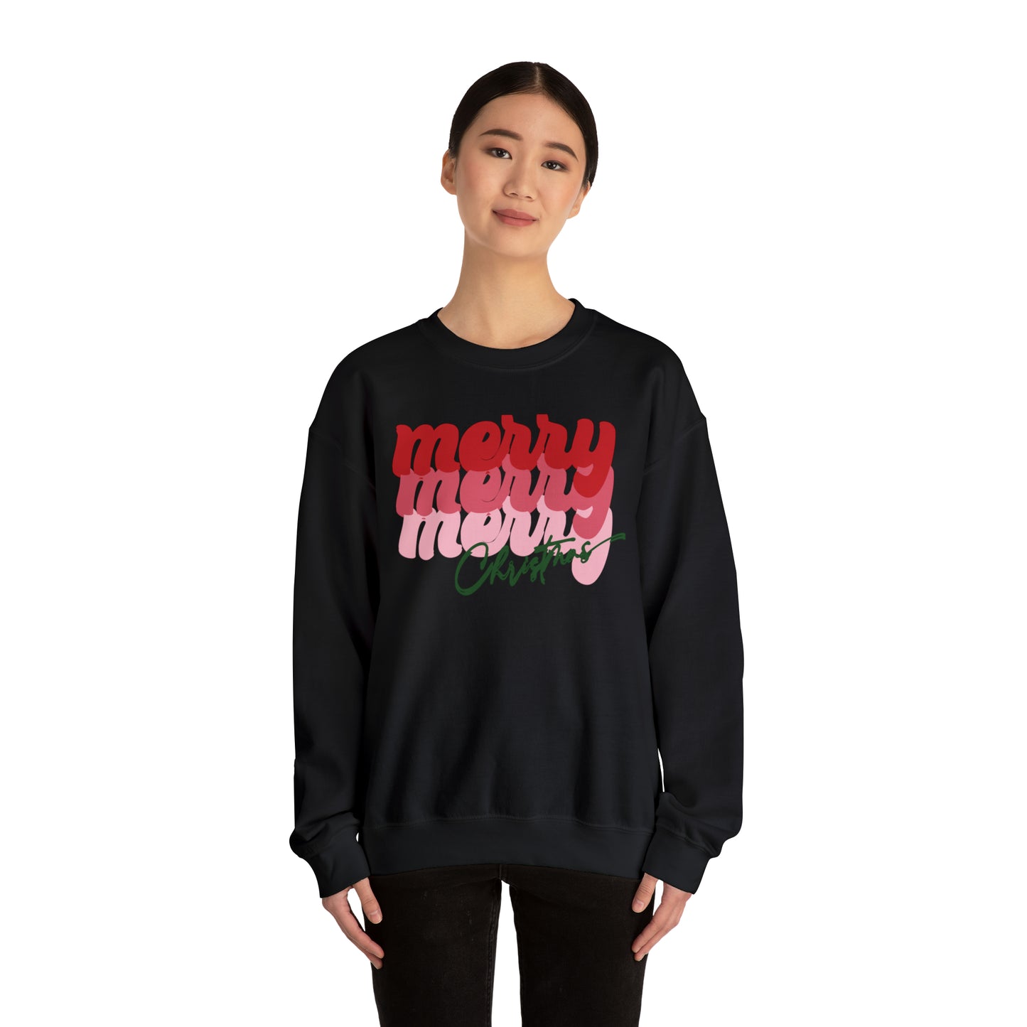 Merry Merry Merry Christmas Unisex Heavy Blend™ Crewneck Sweatshirt