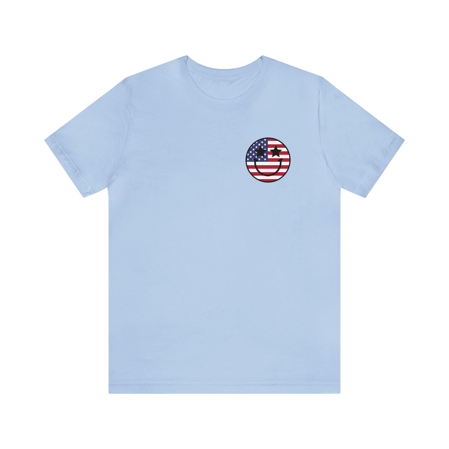 "Jesus Christ Stars and Stripes" (Front and Back Design) Unisex Jersey Short Sleeve Tee