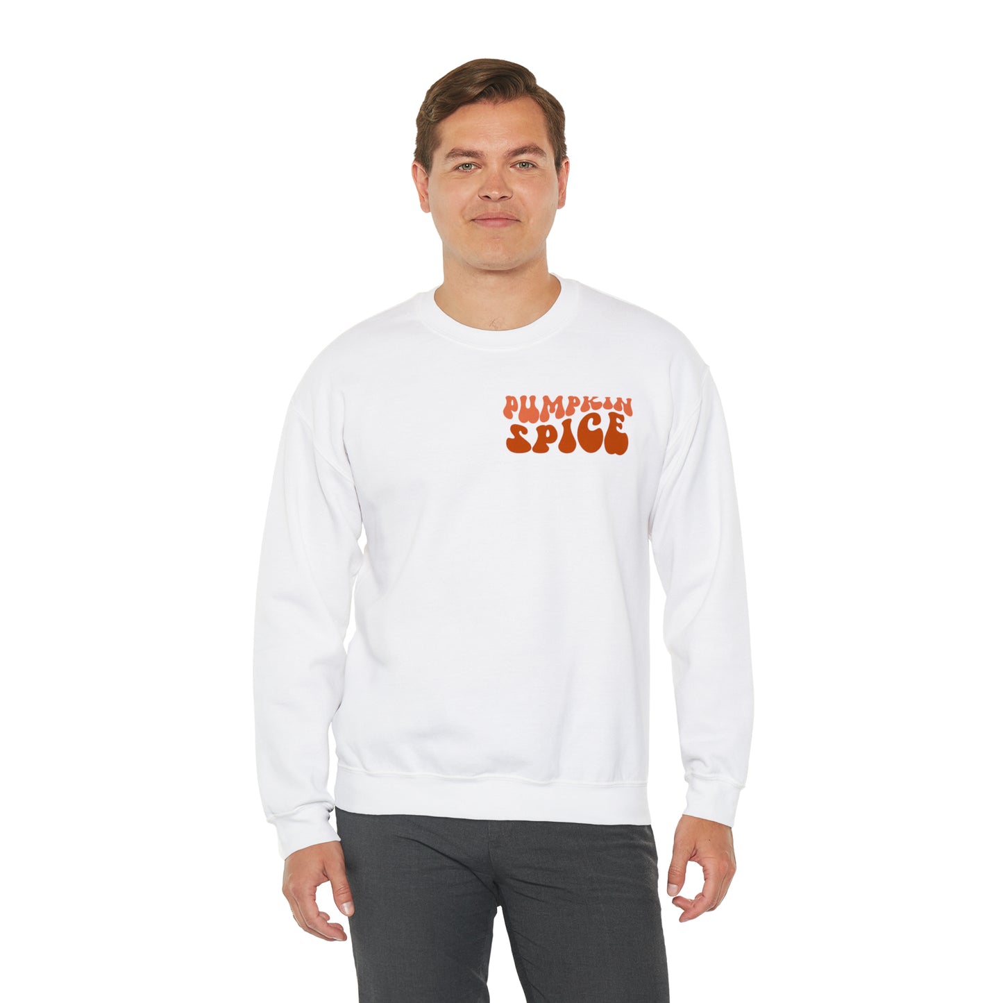 Pumpkin Spice and Chill (Front and Back) Design Heavy Blend™ Crewneck Sweatshirt