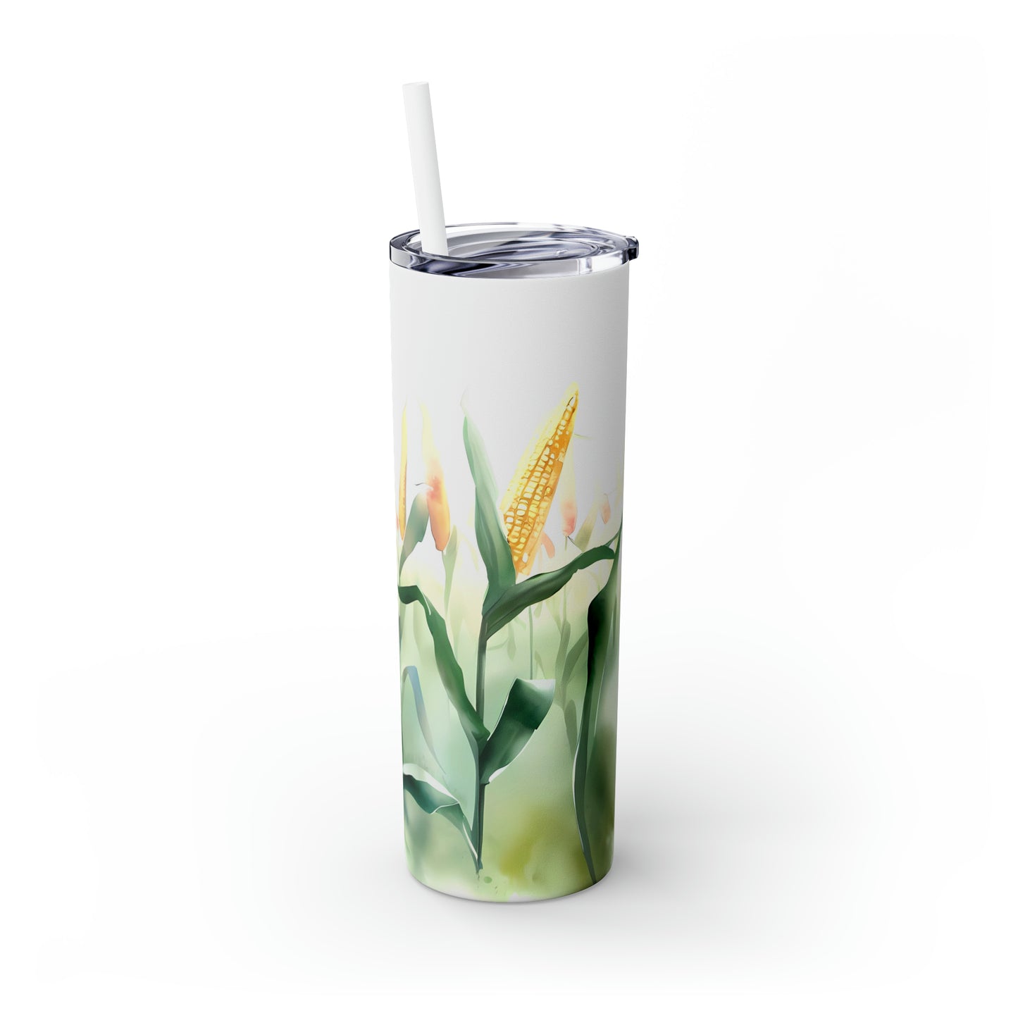 Corn Field/ Field of Corn/ Corn Husks Skinny Tumbler with Straw, 20oz