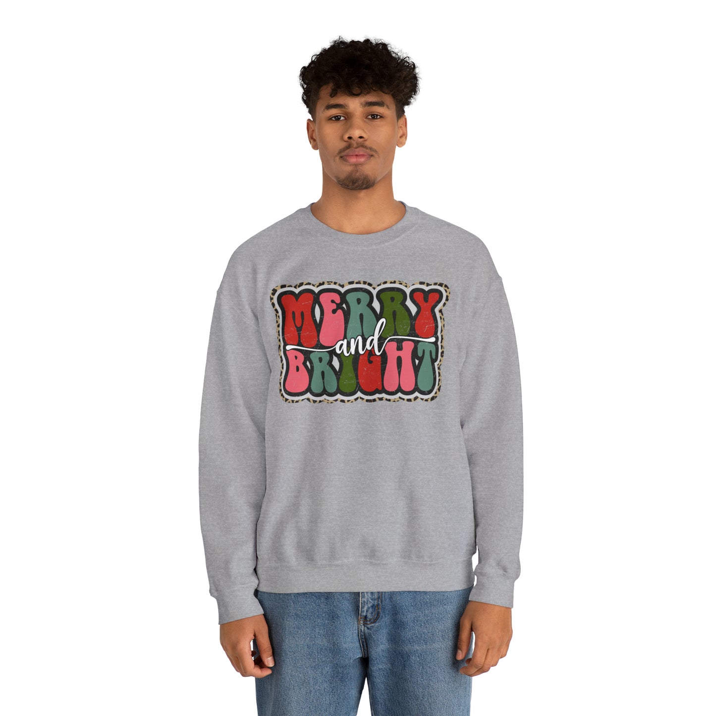 Merry and Bright Christmas Unisex Heavy Blend™ Crewneck Sweatshirt