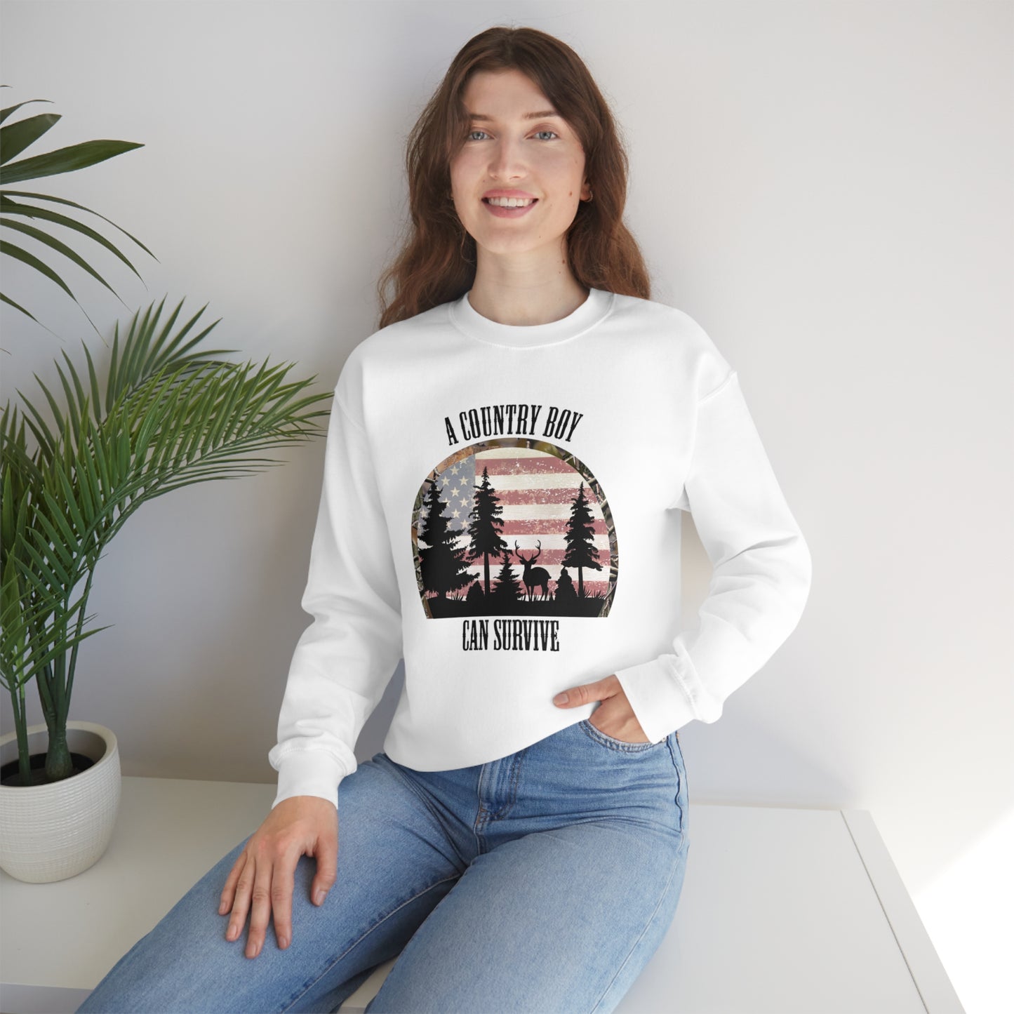 "A Country Boy Can Survive" - Unisex Heavy Blend™ Crewneck Sweatshirt