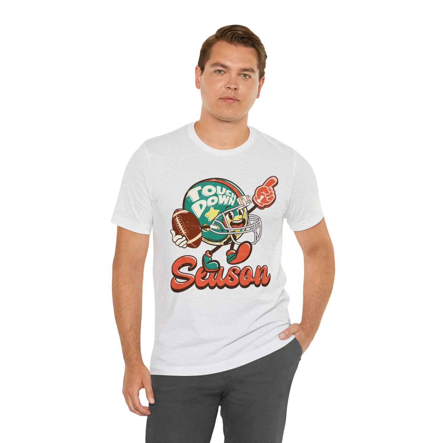 Football Season Football Helmet Character Holding Football T-Shirt