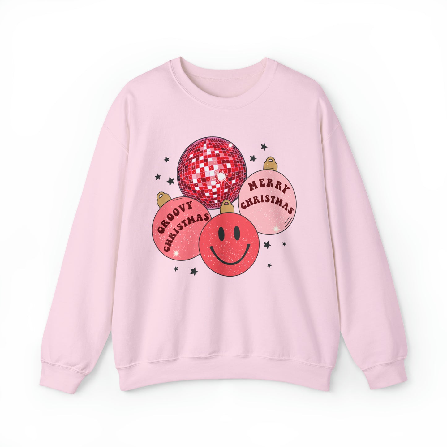 Groovy Christmas Ornaments Unisex Heavy Blend™ Crewneck Sweatshirt