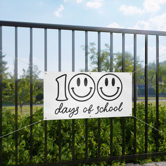 Be Creative 100 Days of School School Matte Banner - White