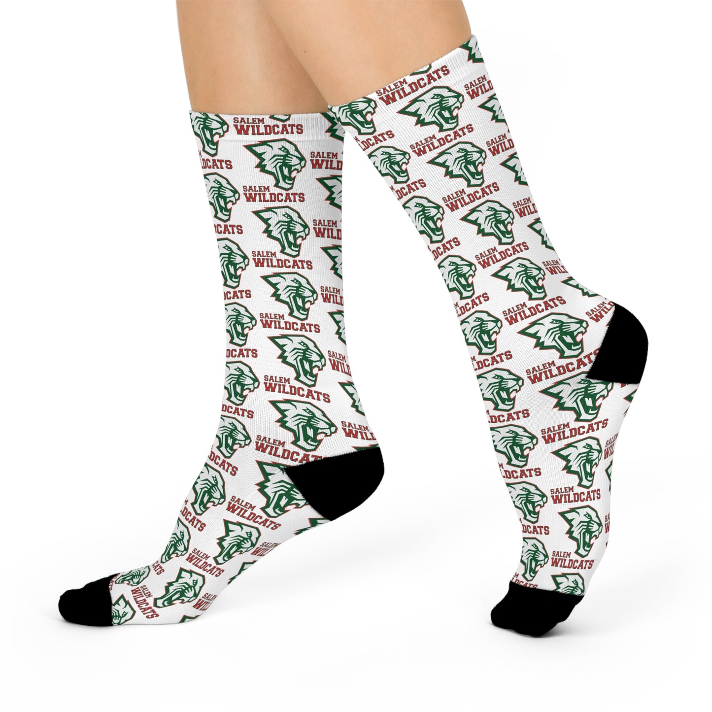 Salem Wildcat Cushioned Crew Socks - White