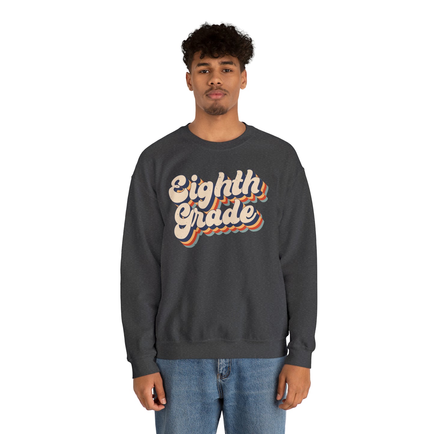 Retro Eighth Grade Unisex Heavy Blend™ Crewneck Sweatshirt