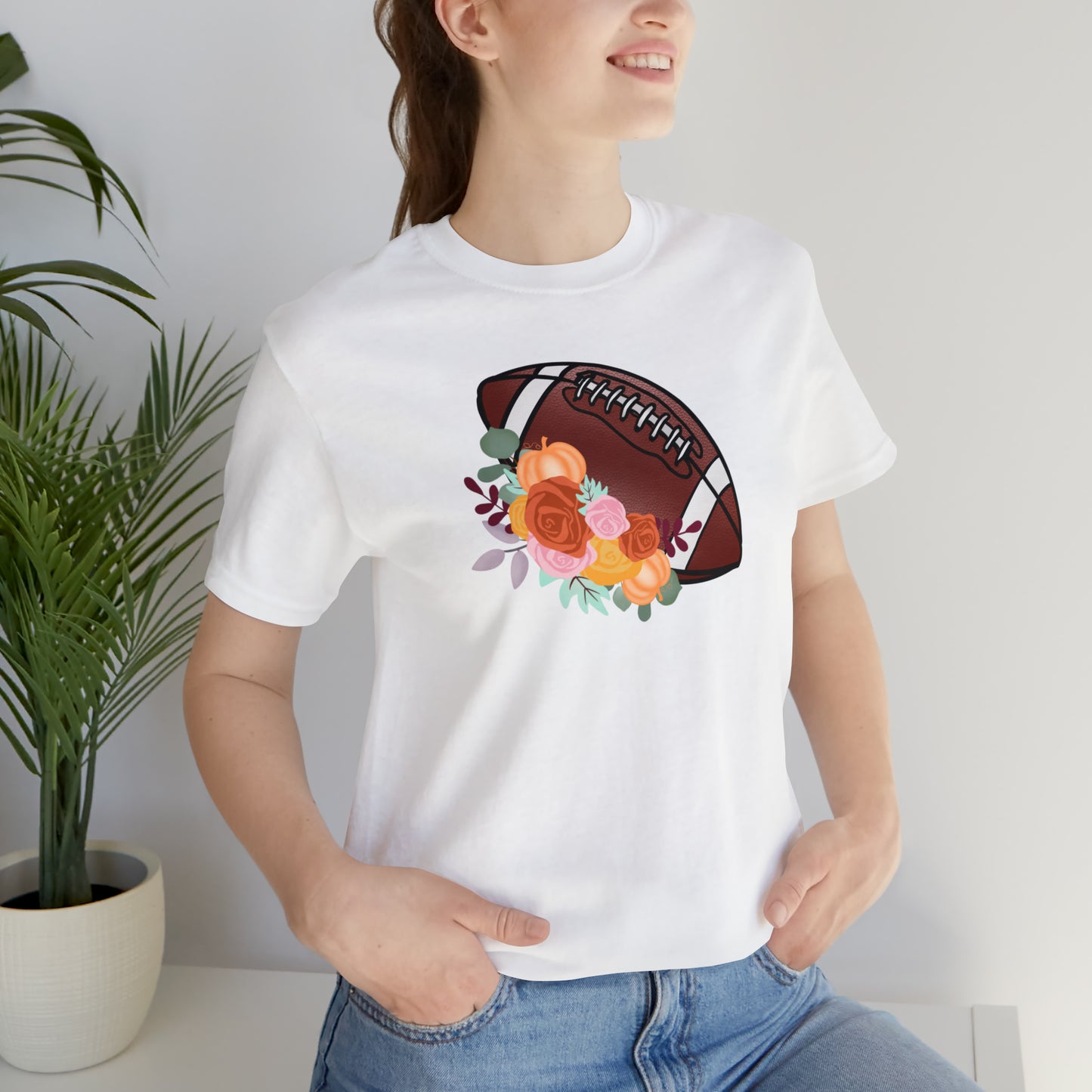 Fall Floral Football  T-Shirt