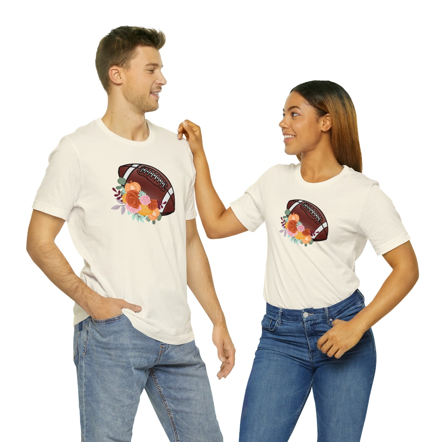 Fall Floral Football  T-Shirt