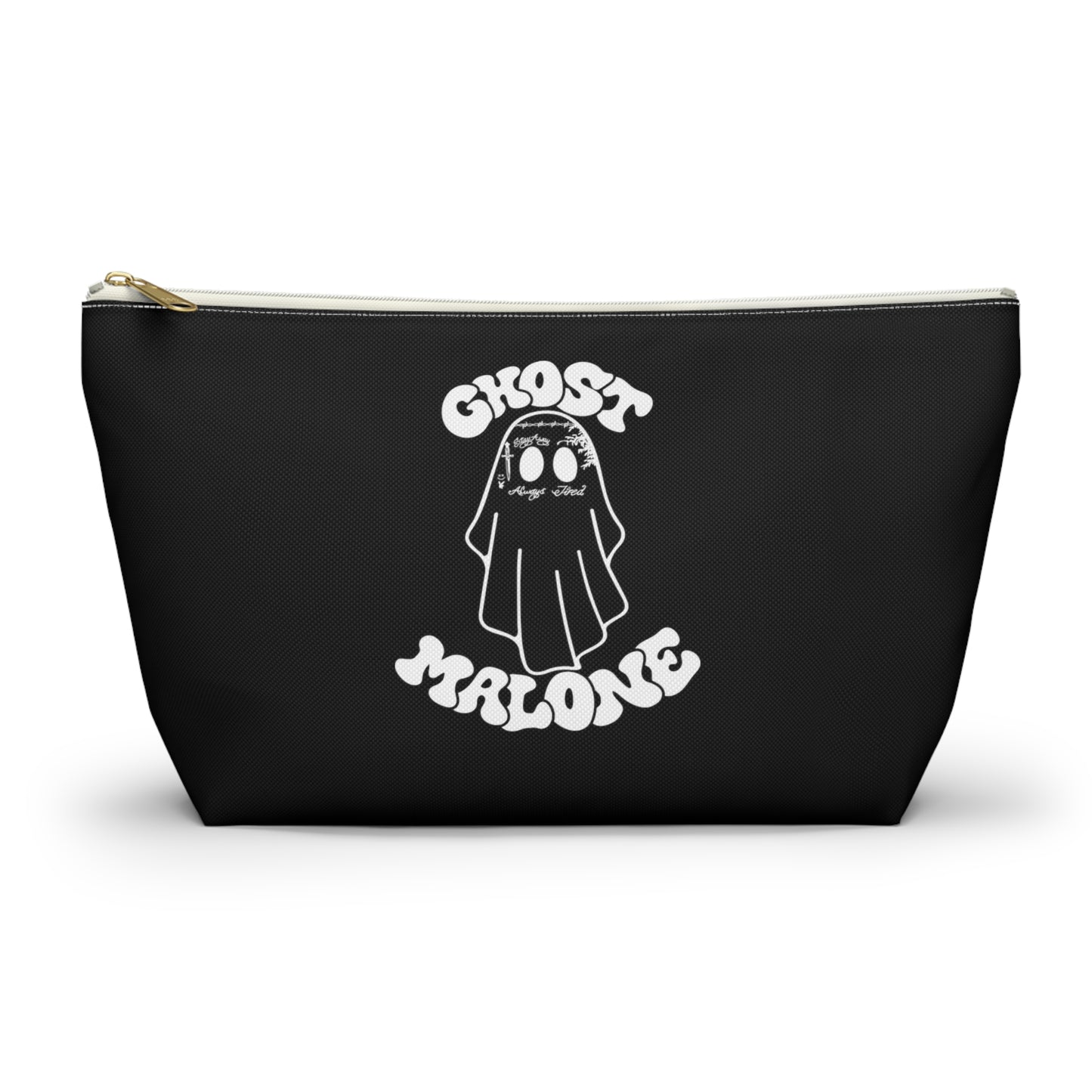 Halloween Ghost Malone Design Accessory Pouch w T-bottom - Black