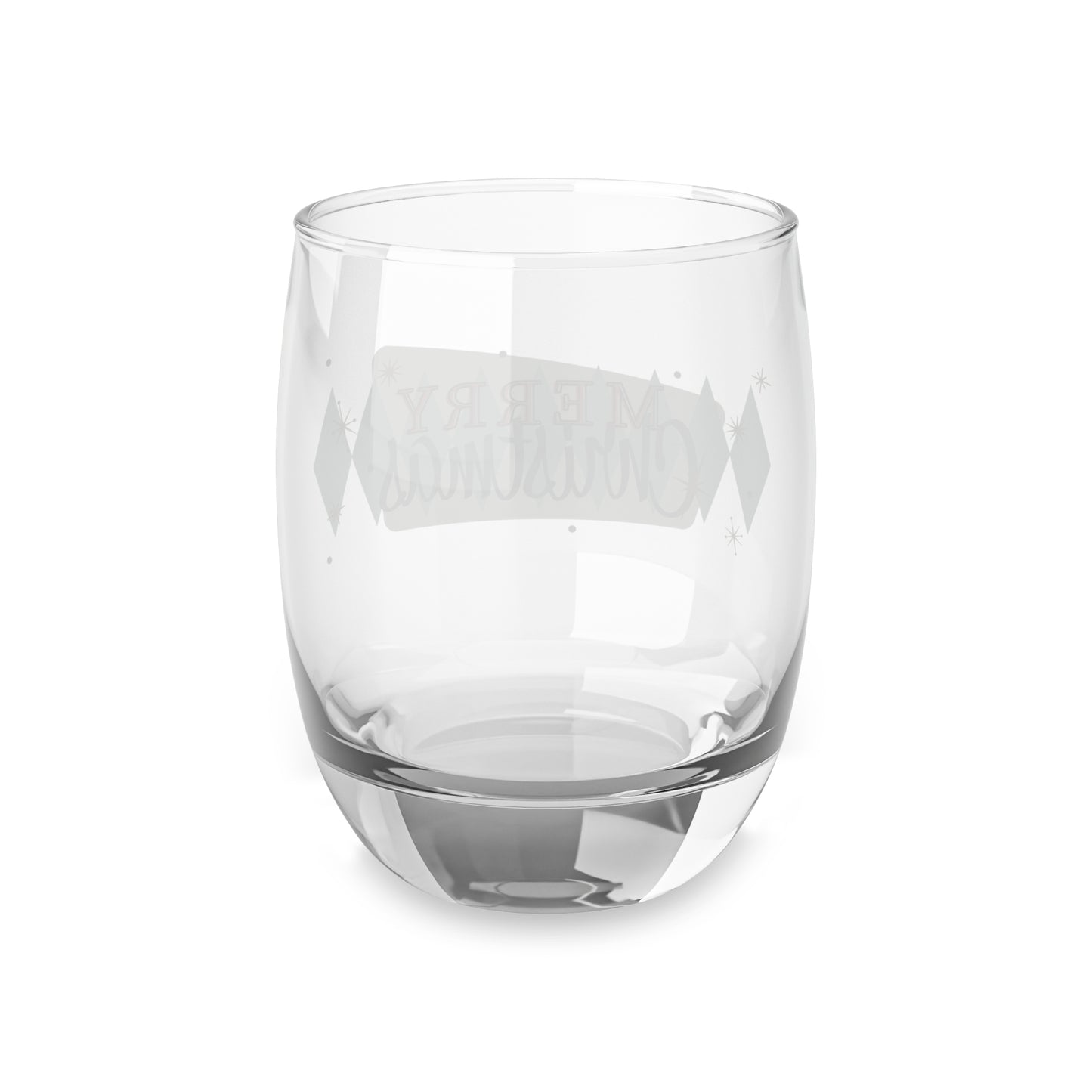 Retro Diamond Merry Christmas Whiskey Glass