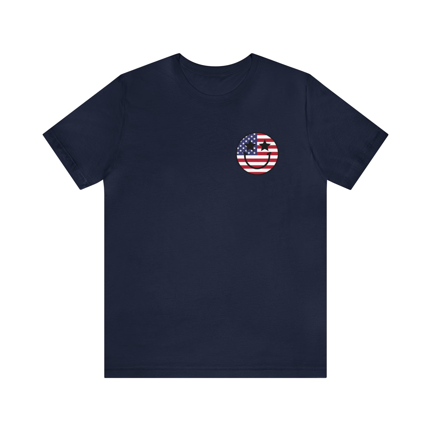 "Jesus Christ Stars and Stripes" (Front and Back Design) Unisex Jersey Short Sleeve Tee