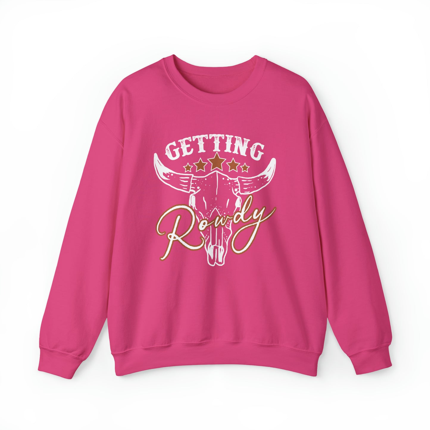 Vintage Getting Rowdy Party/ Bridesmaid/ Groomsman Unisex Heavy Blend™ Crewneck Sweatshirt - White Ink