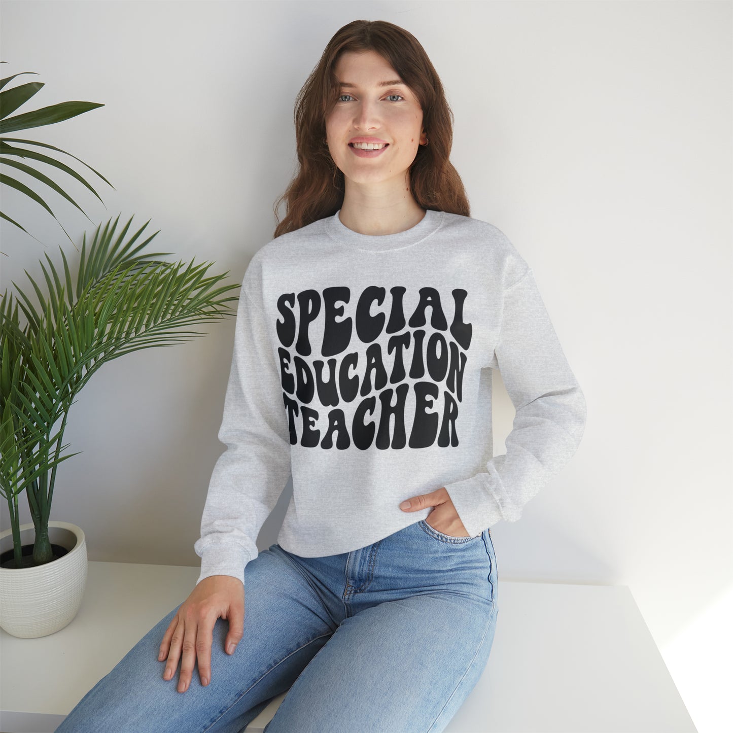 Special Education Teacher Black Logo Unisex Heavy Blend™ Crewneck Sweatshirt