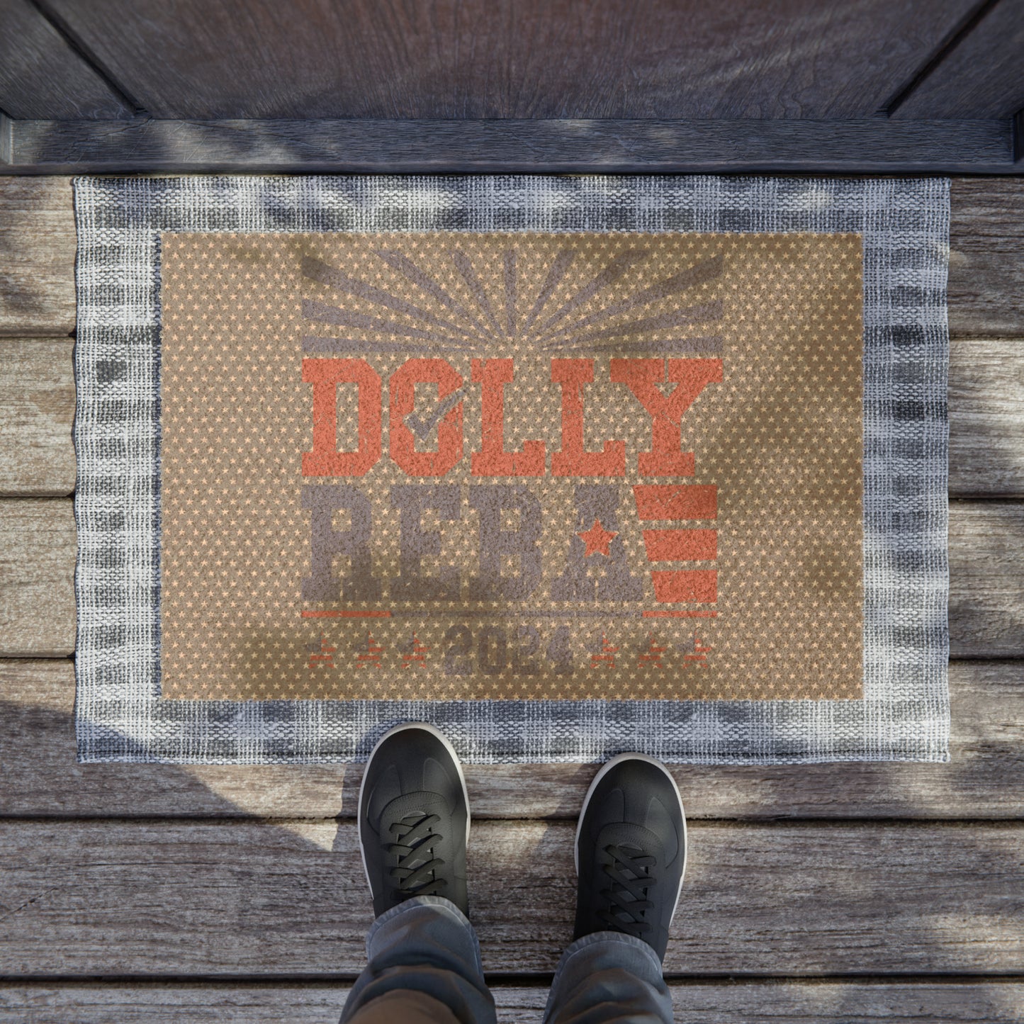 American Stars Dolly and Reba for President 2024 Coir Mat