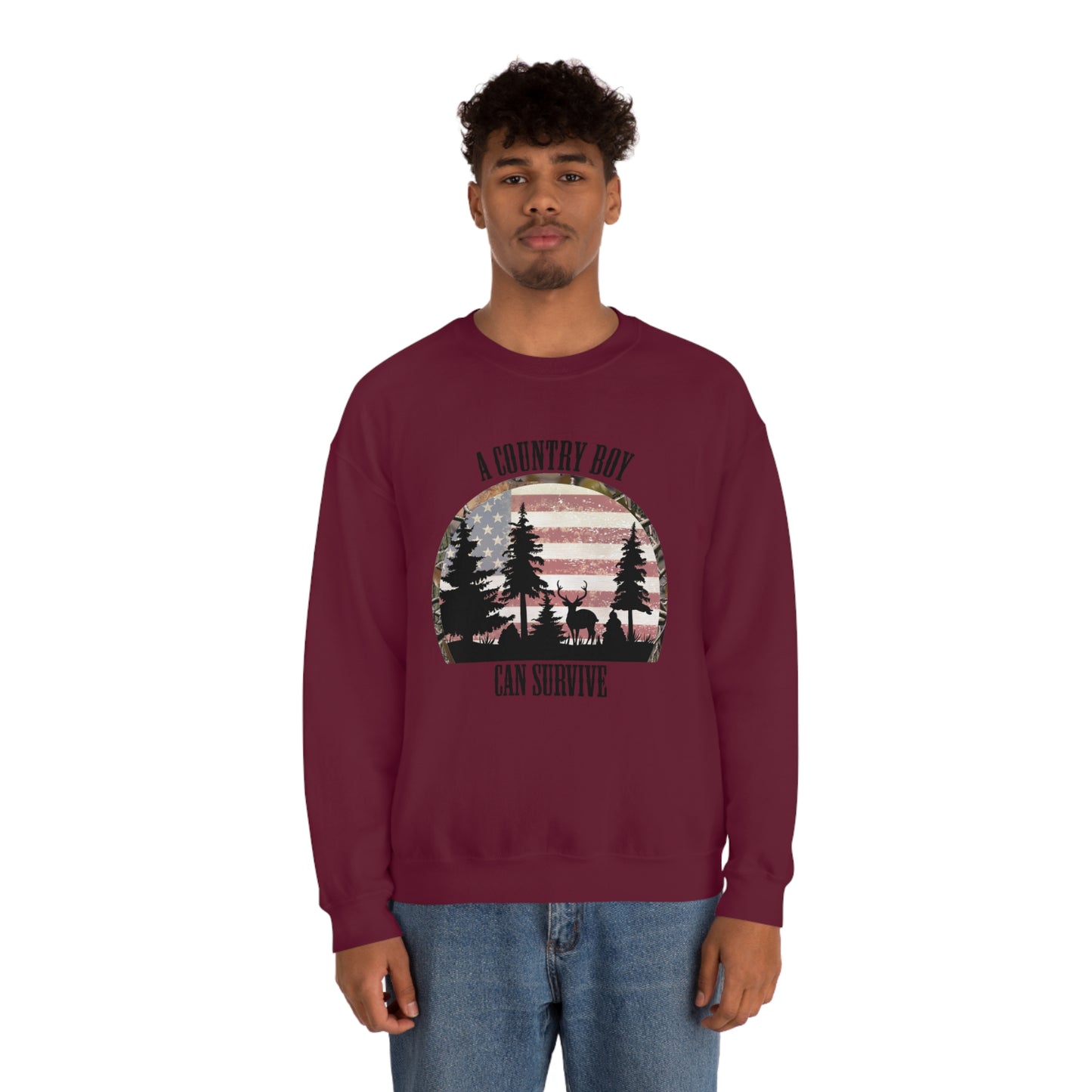 "A Country Boy Can Survive" - Unisex Heavy Blend™ Crewneck Sweatshirt