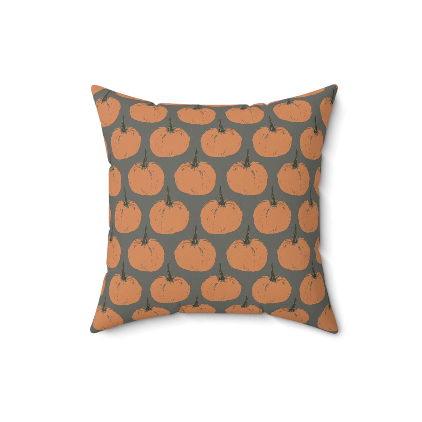 Simple Pumpkin Green Fall/ Halloween Spun Polyester Square Pillow