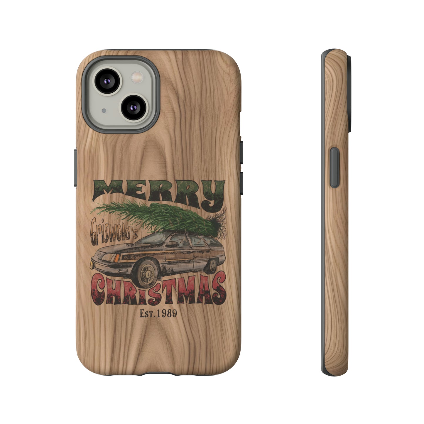 Distressed Merry Griswold's Christmas Tree Station Wagon Holiday Apple iPhone Tough Cases