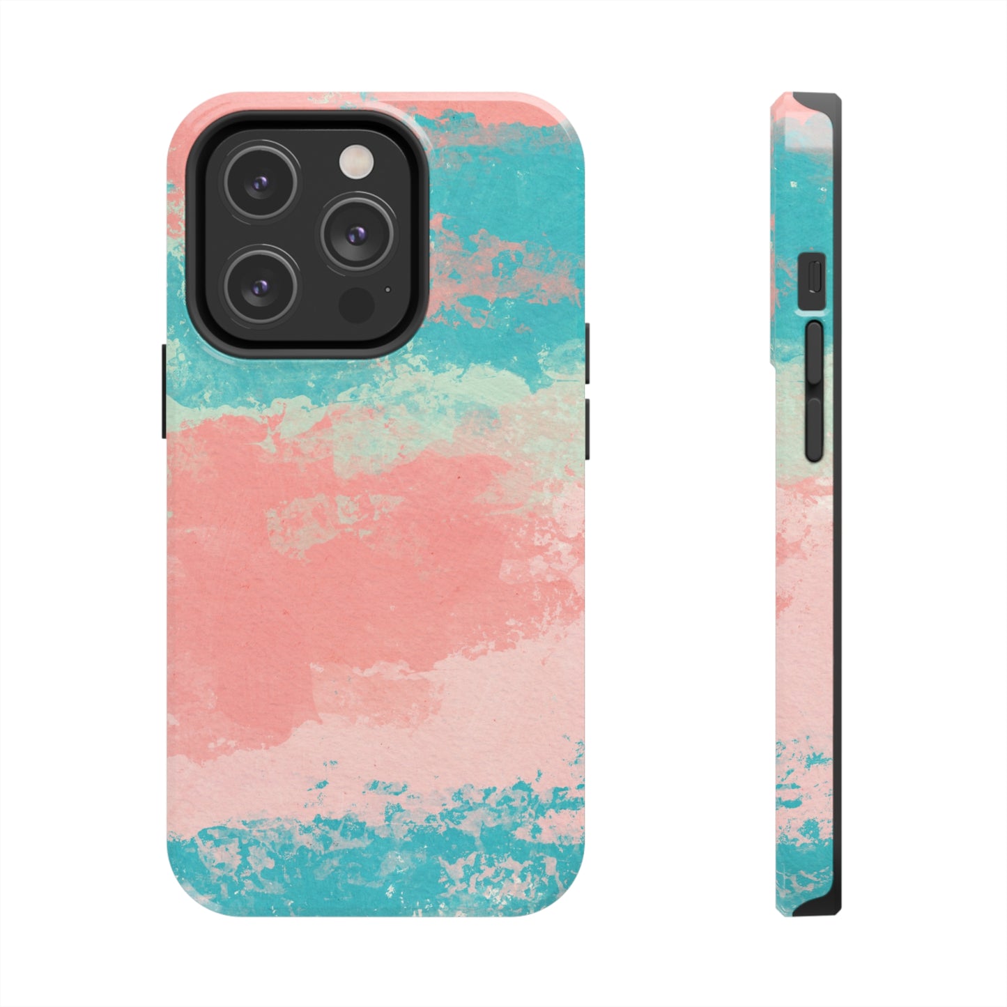 Pink and Turquoise Water Color Tough Phone Cases