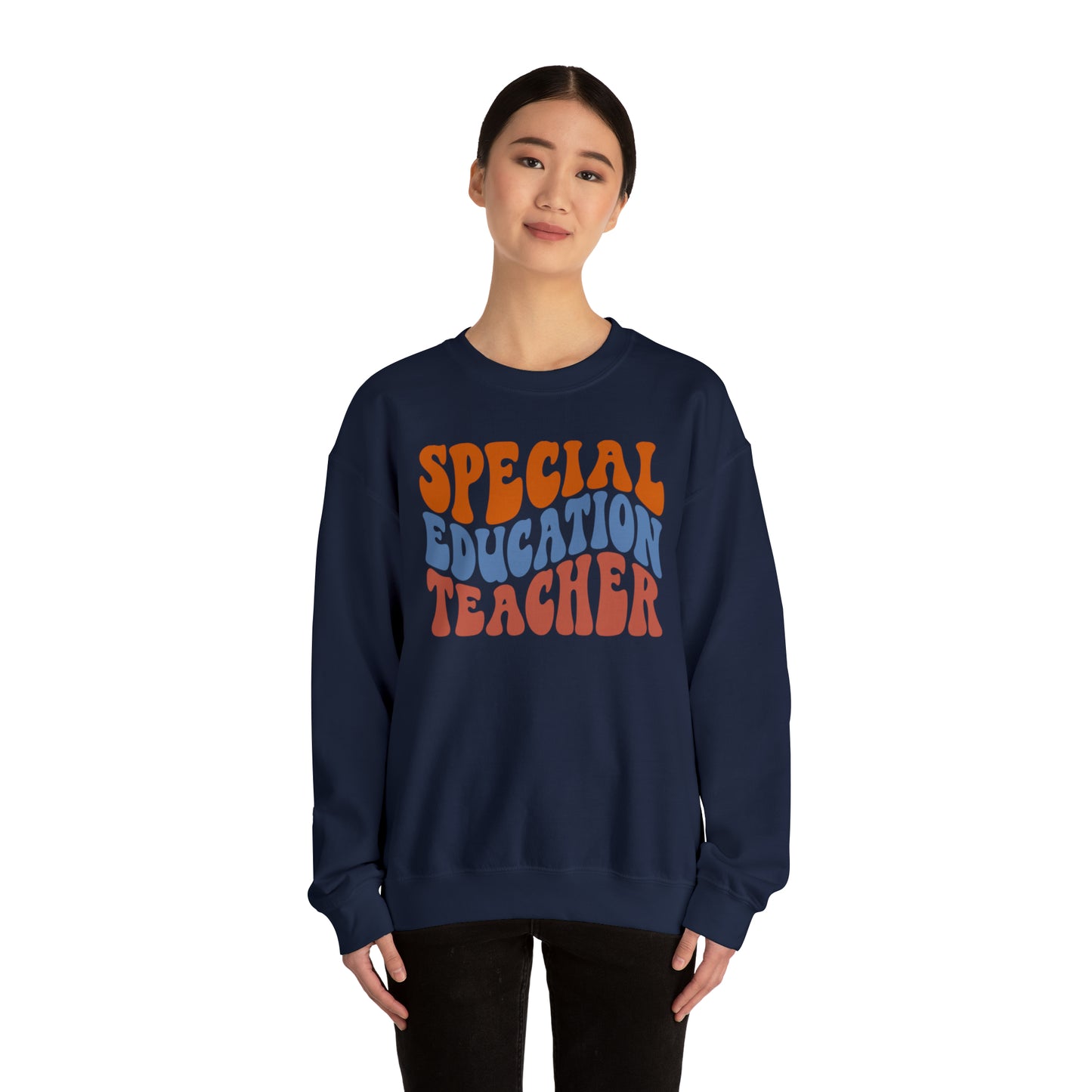 Retro Warm Colored Special Education Teacher Unisex Heavy Blend™ Crewneck Sweatshirt