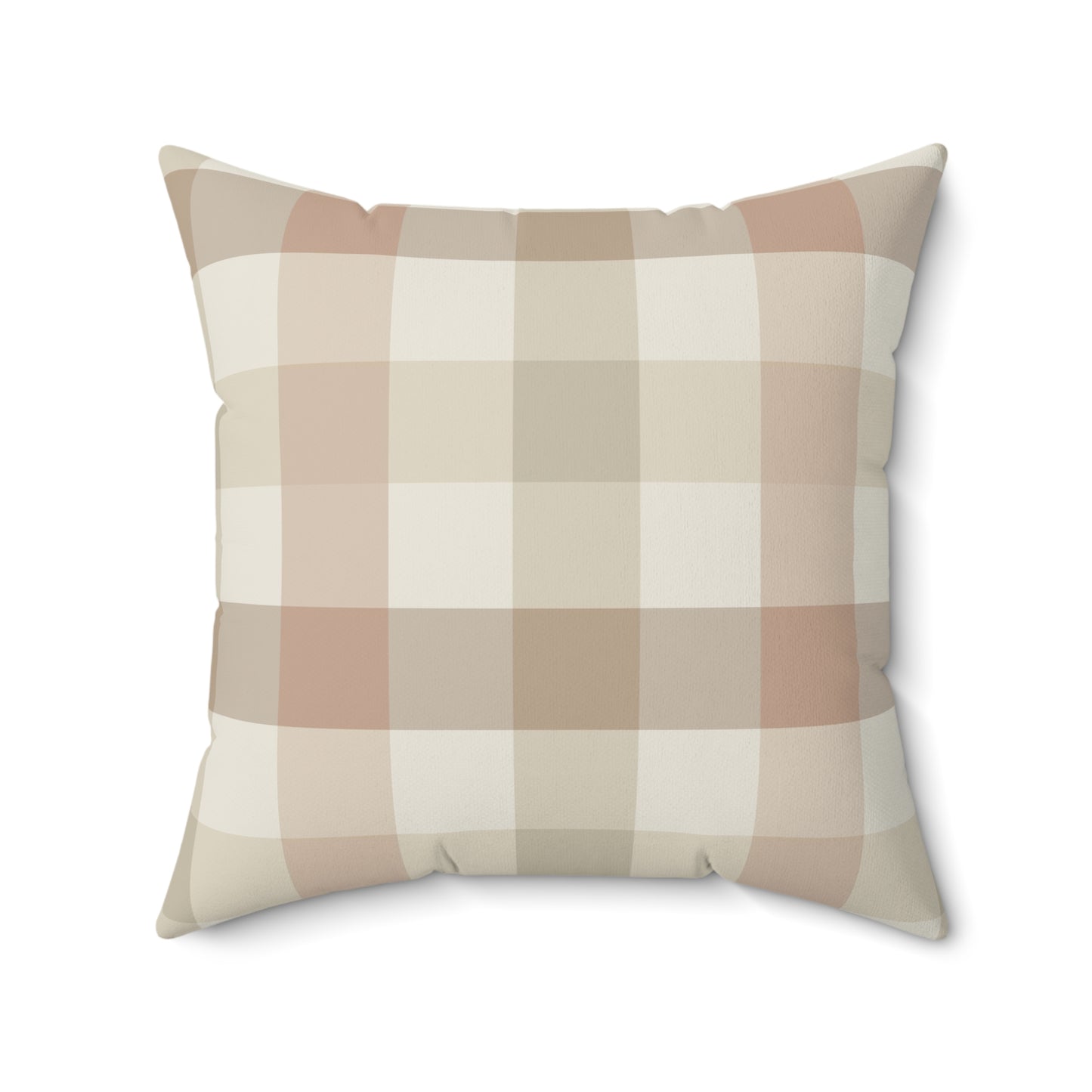 Plaid Cream Fall/ Halloween Spun Polyester Square Pillow