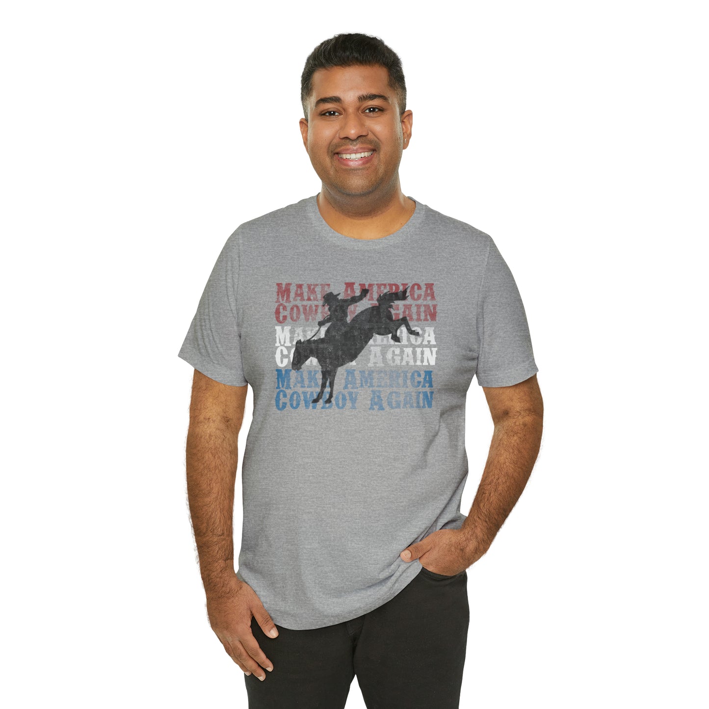 "Make America Cowboy Again" Unisex Jersey Short Sleeve Tee