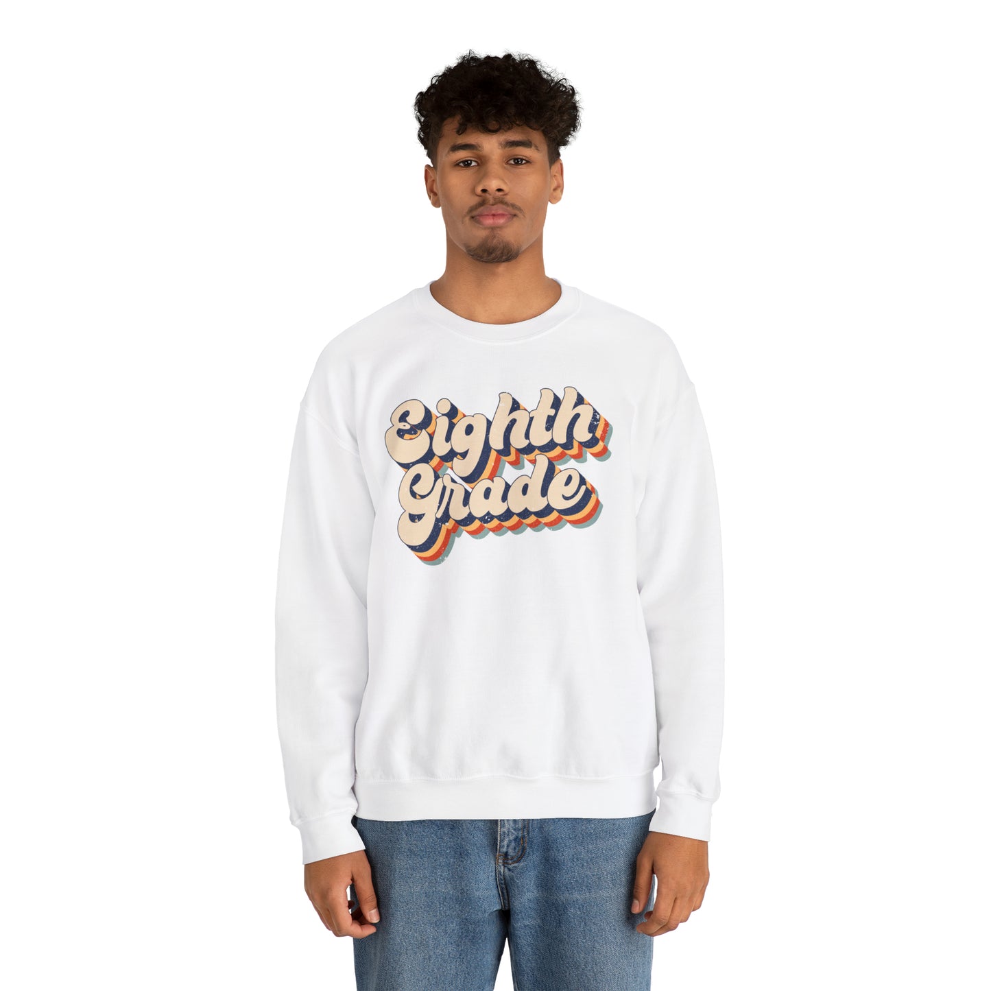 Retro Eighth Grade Unisex Heavy Blend™ Crewneck Sweatshirt