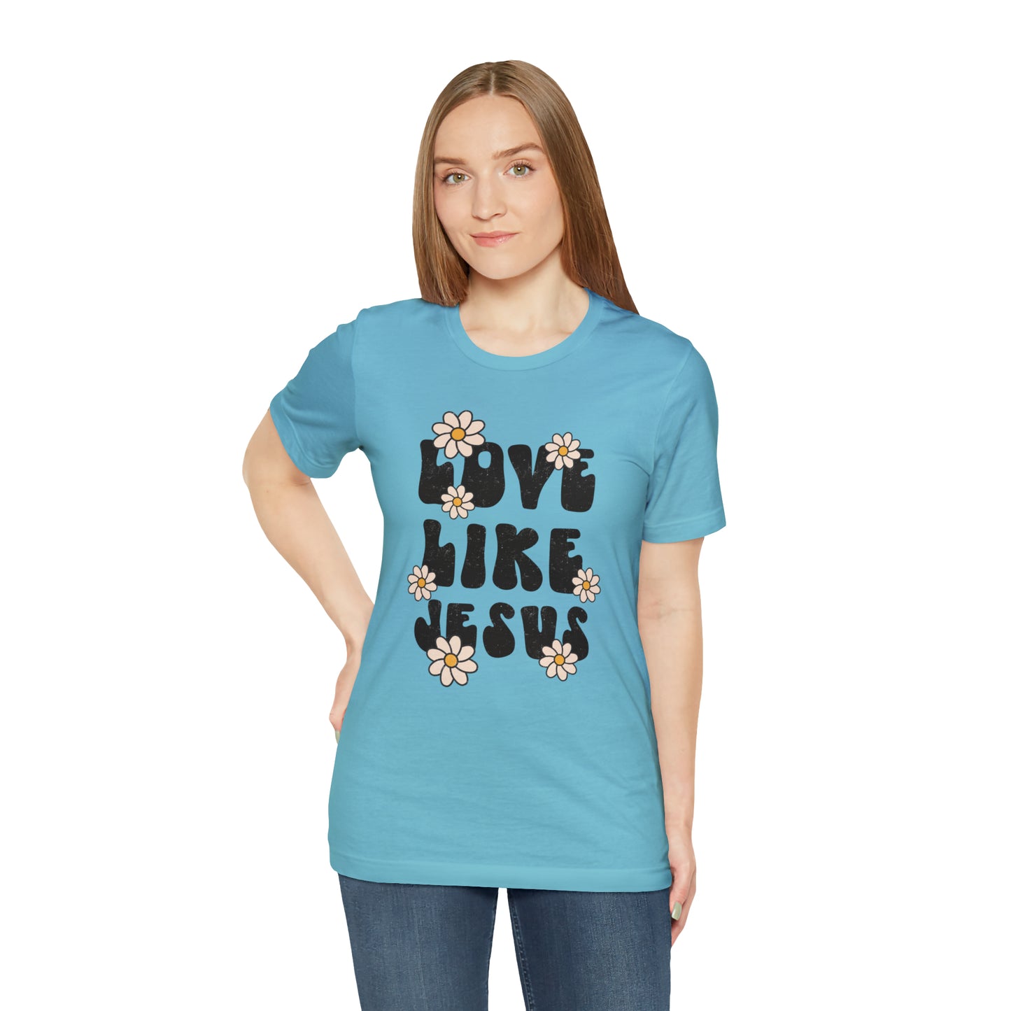 Distressed Daisy Love Like Jesus T-Shirt