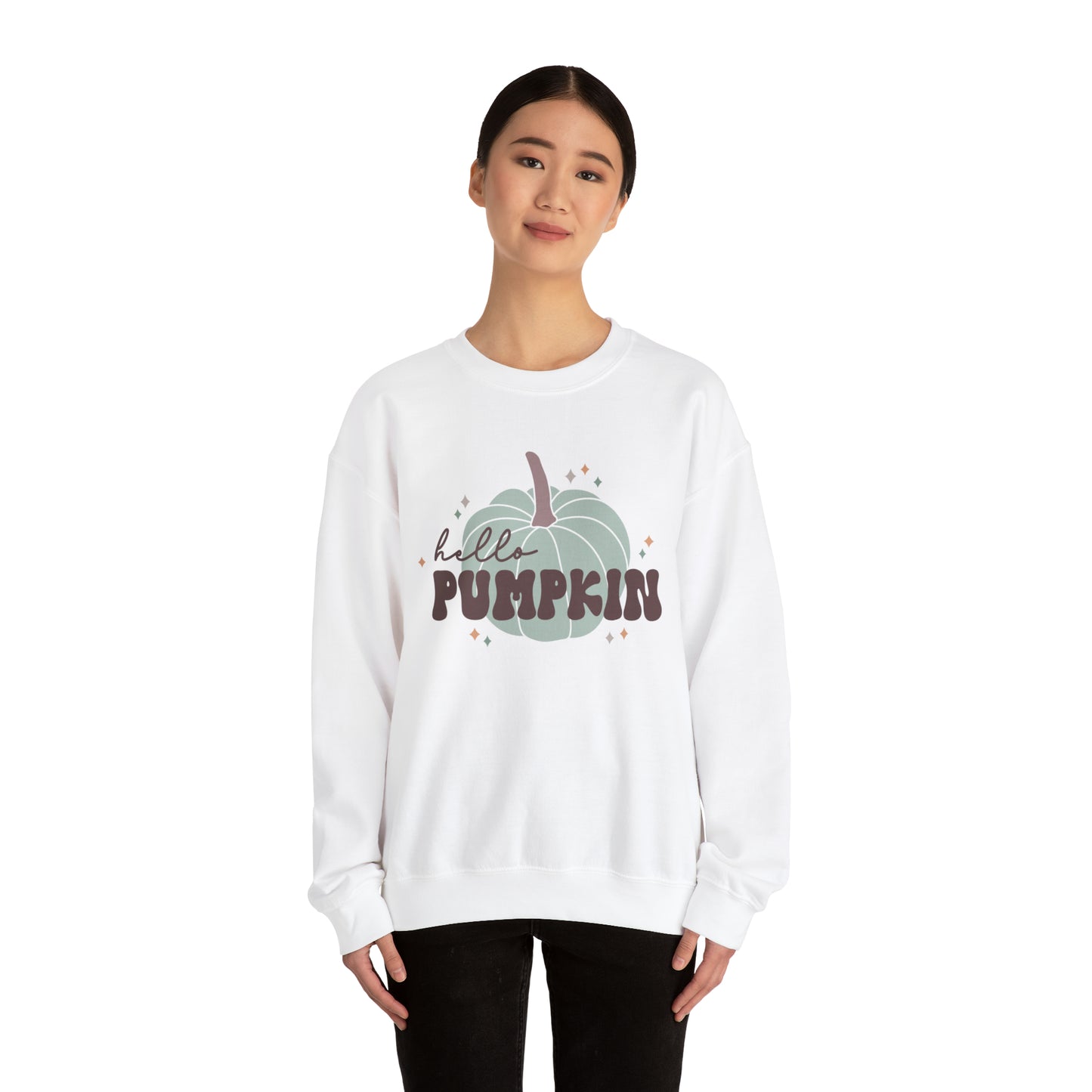 Hello Pumpkin Fall Halloween Unisex Heavy Blend™ Crewneck Sweatshirt