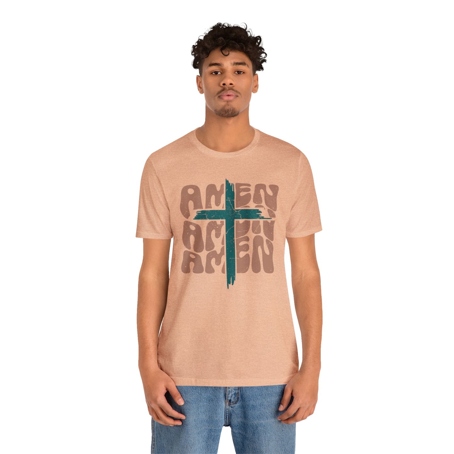 Amen Amen Amen with Cross Boho Color T-Shirt