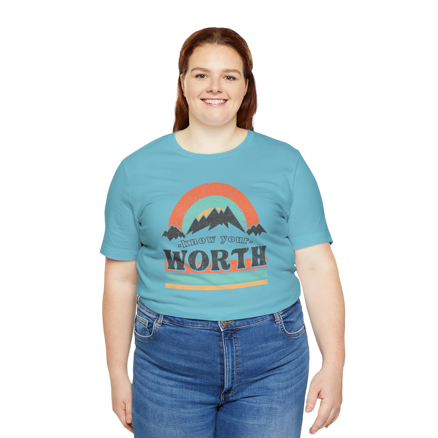 "Know Your Worth" Unisex Jersey Short Sleeve Tee