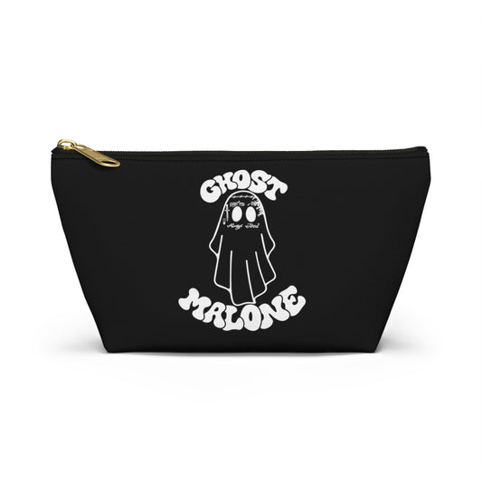 Halloween Ghost Malone Design Accessory Pouch w T-bottom - Black