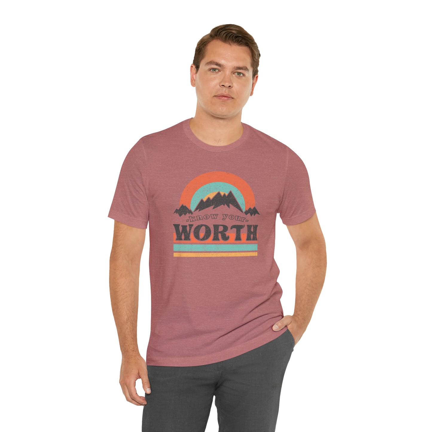 "Know Your Worth" Unisex Jersey Short Sleeve Tee