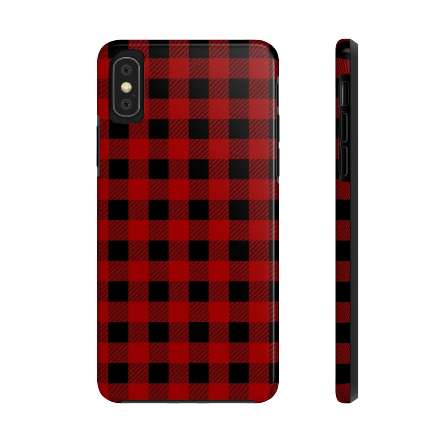 Red and Black Plaid Tough Phone Cases