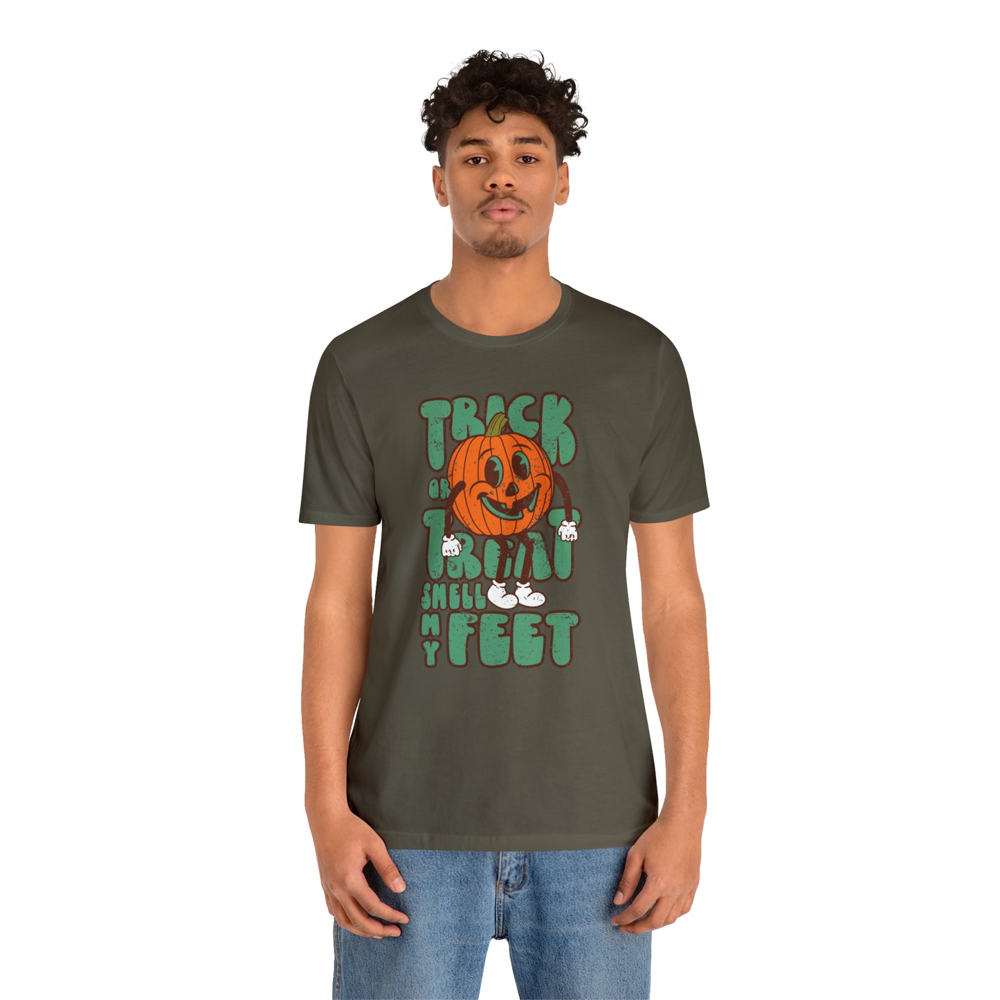 Distressed Trick or Treat Smell My Feet T-Shirt