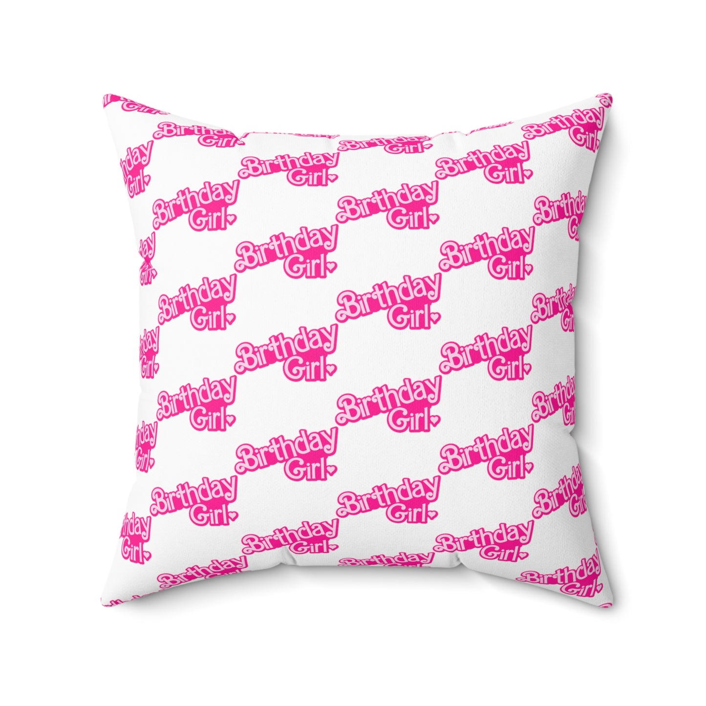 Birthday Girl Barbie Font Pattern Polyester Square Pillow