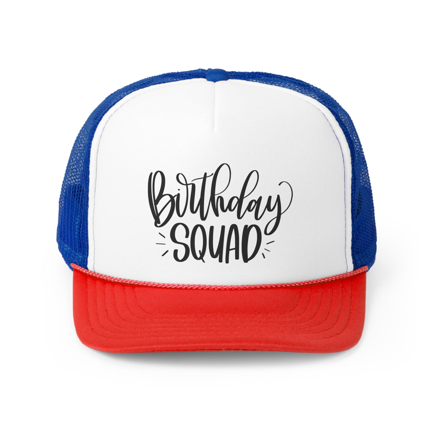 Birthday Squad Tall Trucker Caps