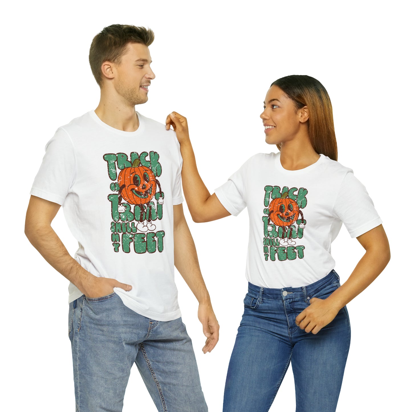 Distressed Trick or Treat Smell My Feet T-Shirt